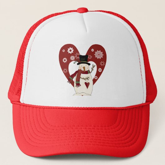 Snowman houdt van sneeuwt-T-shirts en cadeautjes Trucker Pet (Voorkant)