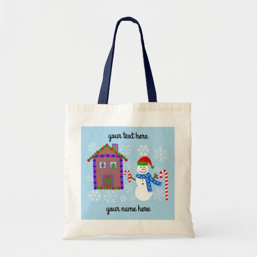 Snowman & House #1 Canvas tas (Voorkant)