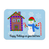 Snowman & House #1 Magnet Magneet (Horizontaal)