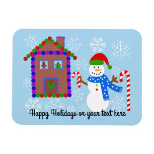 Snowman & House #1 Magnet Magneet
