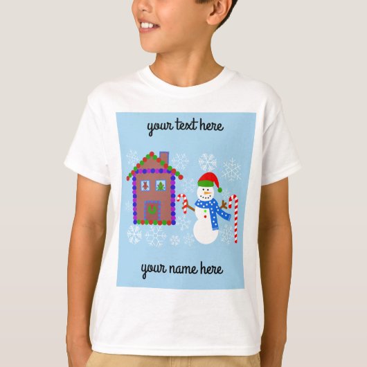 Snowman & House #1 T-Shirt (Voorkant)