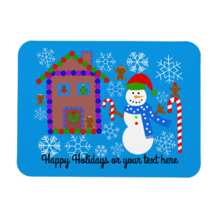 Snowman & House #2 Magnet Magneet