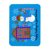 Snowman & House #2 Magnet Magneet (Verticaal)