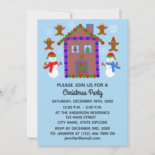 Snowman & House #3-2 Uitnodigingskaart Save The Date (Voorkant)