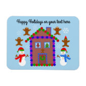 Snowman & House #3 Magnet Magneet (Horizontaal)