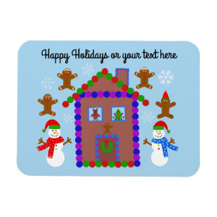 Snowman & House #3 Magnet Magneet