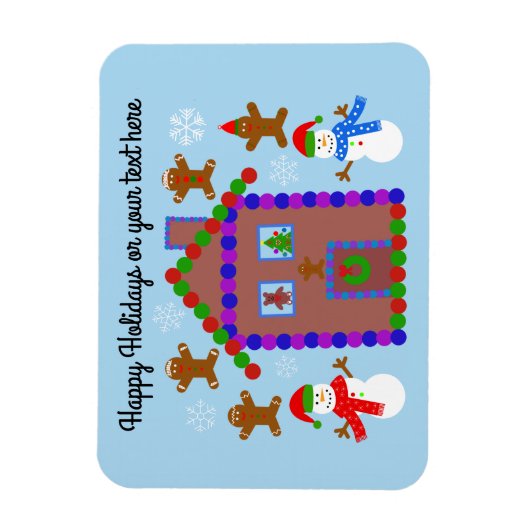 Snowman & House #3 Magnet Magneet (Verticaal)