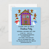 Snowman & House #3 Uitnodiging Briefkaart (Voorkant / Achterkant)