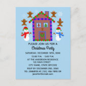 Snowman & House #3 Uitnodiging Briefkaart (Voorkant)