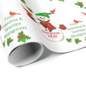 Snowman Hug van oma en opa Cadeaupapier (Rol Hoek)