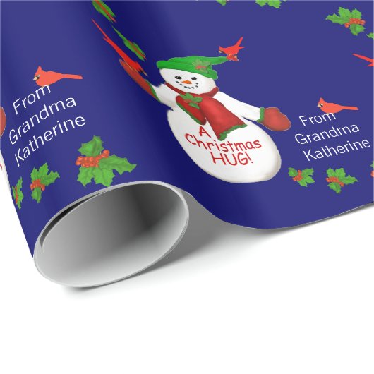 Snowman Hug voor Kerstmis van oma Cadeaupapier (Rol Hoek)