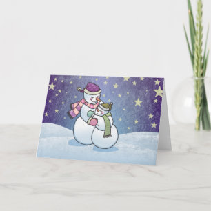 Snowman Hugs Vakantie Groeten Kaart