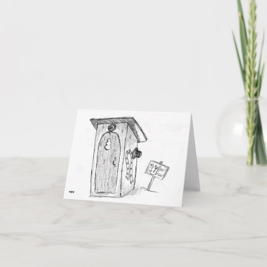 Snowman Humor vakantiepas ... bijgebouw kerst Bedankkaart (Voorkant)