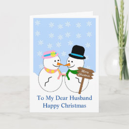 Snowman Husband kerstKaart Feestdagen Kaart