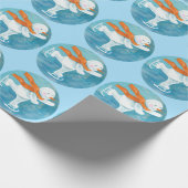 Snowman Ice Skater Cadeaupapier (Hoek)