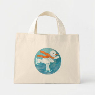Snowman Ice Skater Mini Tote Bag