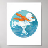 Snowman Ice Skater Poster (Voorkant)