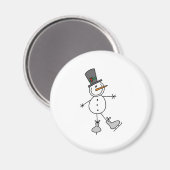 Snowman Ice Skating Magneet (Voorkant / Achterkant)