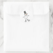 Snowman Ice Skating Ronde Sticker (Tas)