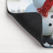 Snowman Ice Skating With Dog Muismat (Hoek)