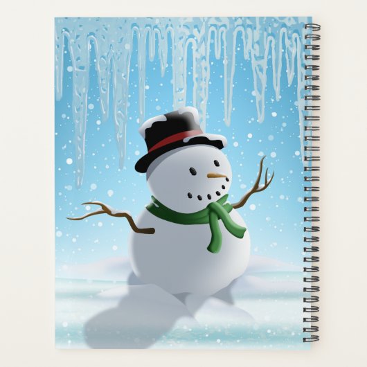 Snowman, ijskycli en sneeuw planner (Achterkant)