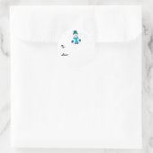 Snowman in Blauw Ronde Sticker (Tas)
