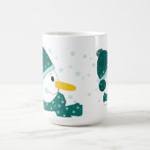 Snowman in Blauwgroen Pet en Scarf Koffiemok (Center)