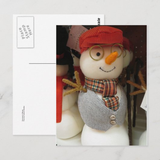Snowman in bril briefkaart (Voorkant / Achterkant)