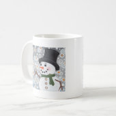 Snowman in een storm koffiemok (Voorkant links)