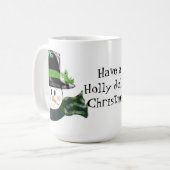 Snowman in een Tall Black Pet Koffiemok (Voorkant links)