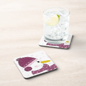 Snowman in het Paarse Pet en Scarf Bier Onderzetter (Rechterzijde)