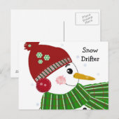 Snowman in het Rode Pet en de Groene Scarf Briefkaart (Voorkant / Achterkant)