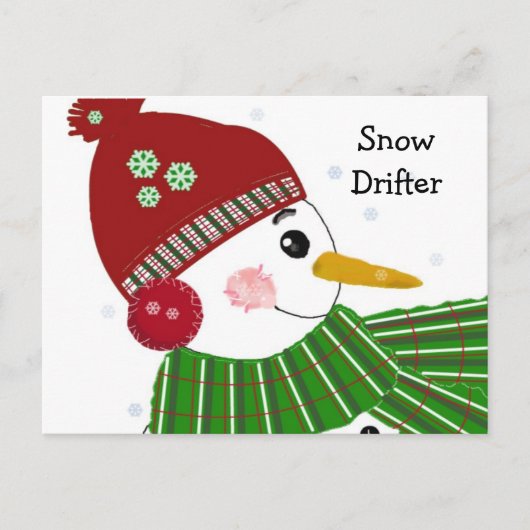 Snowman in het Rode Pet en de Groene Scarf Briefkaart (Voorkant)