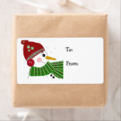 Snowman in het Rode Pet en de Groene Scarf Etiket (Insitu)