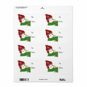 Snowman in het Rode Pet en de Groene Scarf Etiket (Full Sheet)