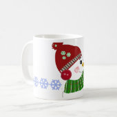 Snowman in het Rode Pet en de Groene Scarf Koffiemok (Voorkant links)
