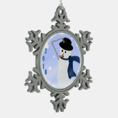 Snowman in het Wind Snowflake Ornament (Links)