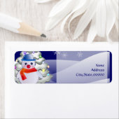 Snowman in kerstmis Return Address Label (Insitu)