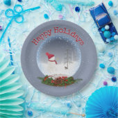 Snowman in kerstmis Wereldbol Bord (Feest)