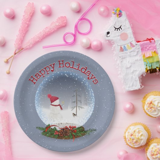 Snowman in kerstmis Wereldbol Bord (Feest)