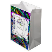 "Snowman in Living Color" (Middelgrote) Gift Bag Medium Cadeauzakje (Achterkant Gekanteld)