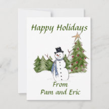 Snowman in Pine Trees geeft de Seizoensvakantie Ca