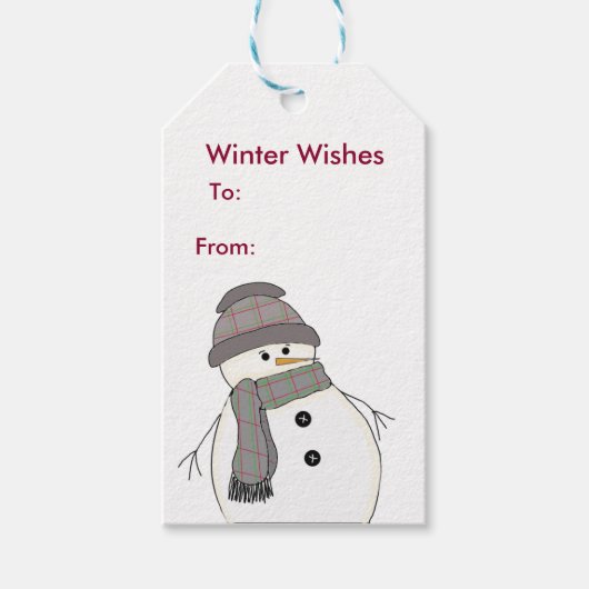 Snowman in Play Cadeaulabel (Voorkant)