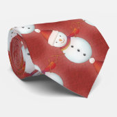 Snowman in Santa Suit Mannen Stropdas (Opgerold)