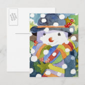Snowman in sneeuw 2011 briefkaart (Voorkant / Achterkant)
