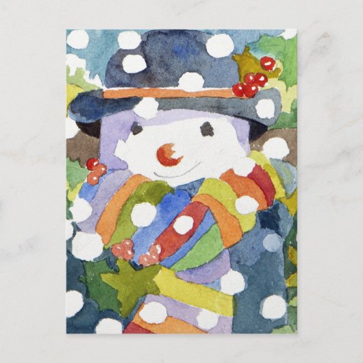 Snowman in sneeuw 2011 briefkaart (Voorkant)