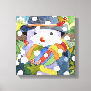 Snowman in sneeuw 2011 canvas afdruk