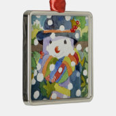 Snowman in sneeuw 2011 metalen ornament (Rechts)