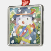 Snowman in sneeuw 2011 metalen ornament (Links)