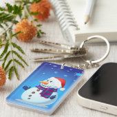 SNOWMAN IN SNEEUW Acrylische Sleutelhanger (Voorkant Rechts)